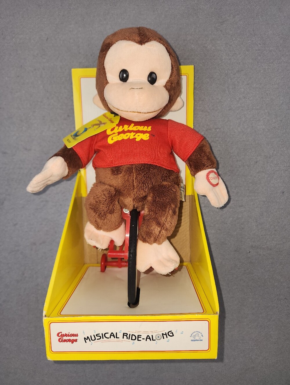 Vintage Applause Curious George Ride-along Musical Plush Music Works!